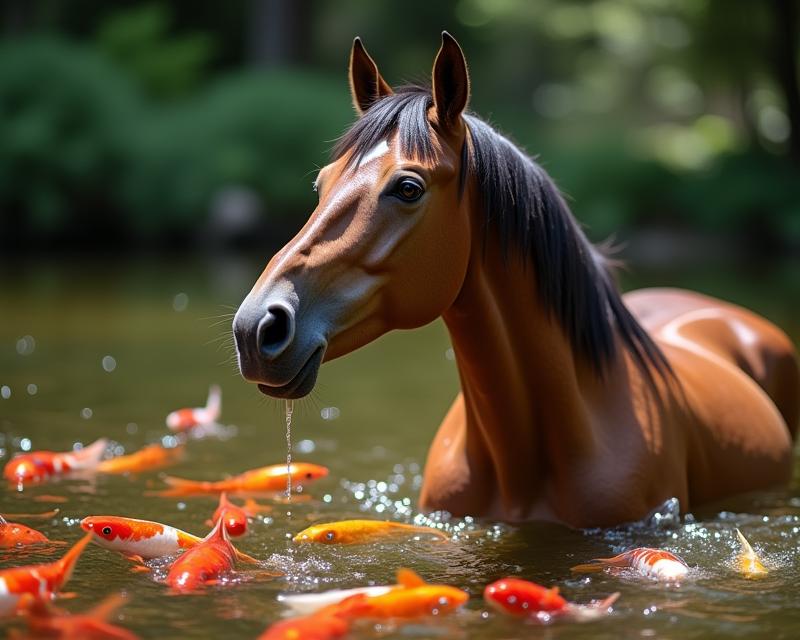 Pondside Healing: Mare & Koi