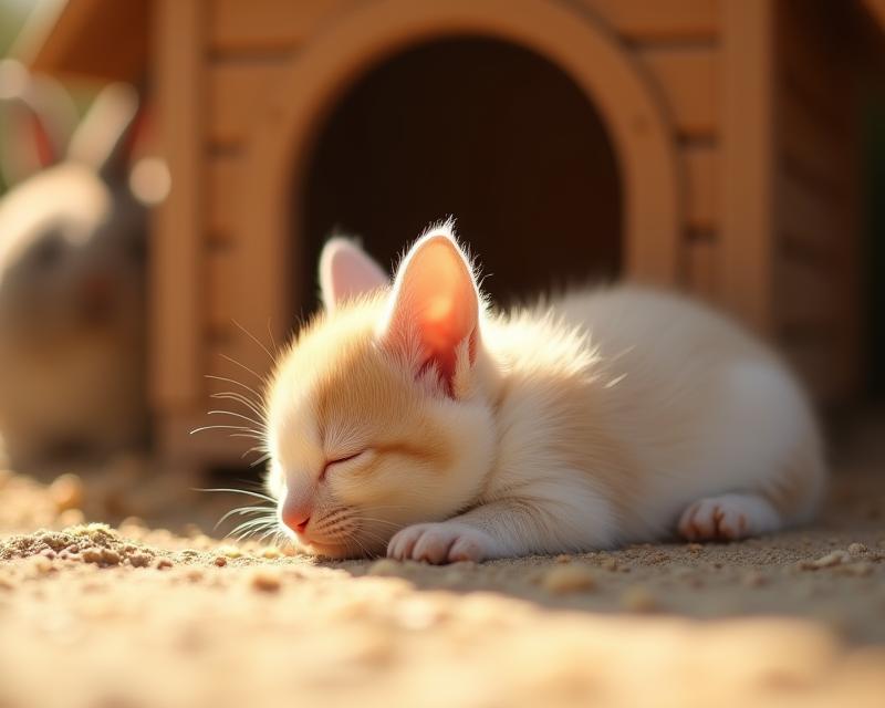 Sunbeam Snooze: Cat & Bunny Buddies!